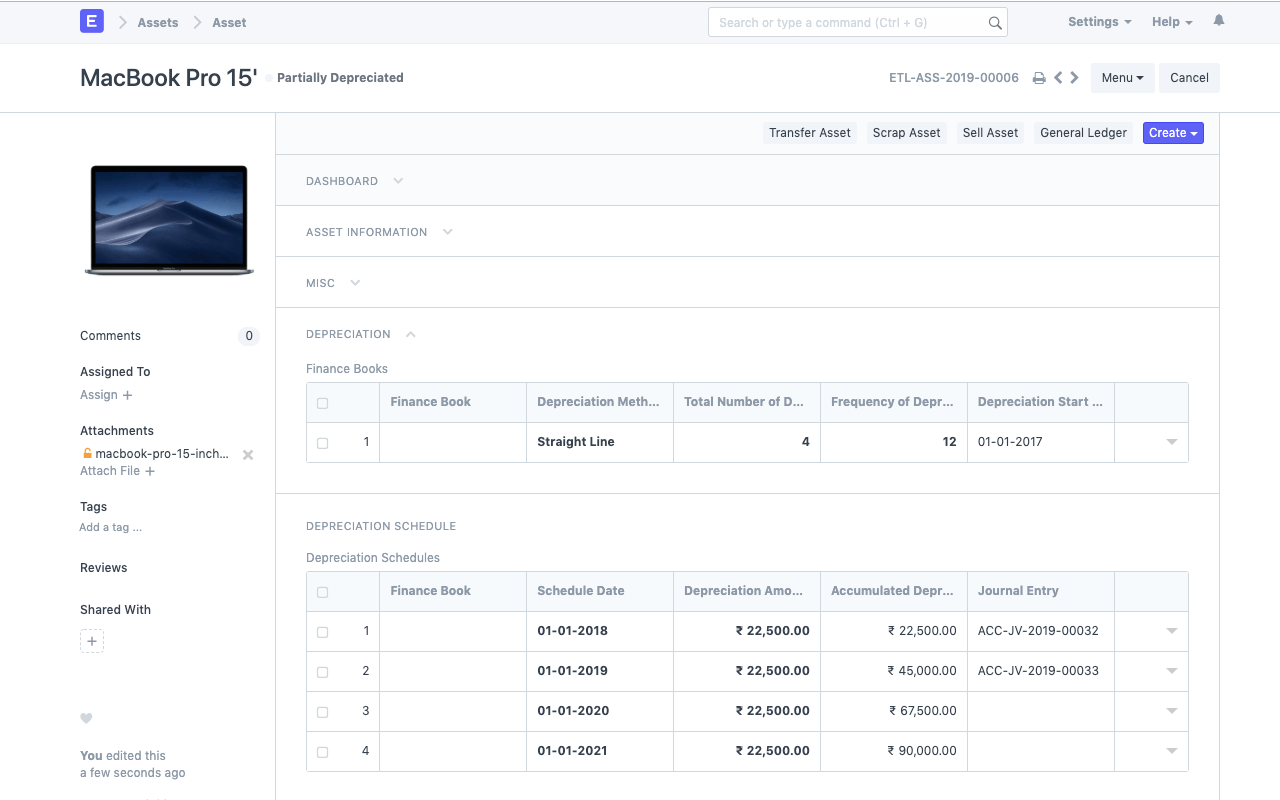 Automating Asset Depreciation