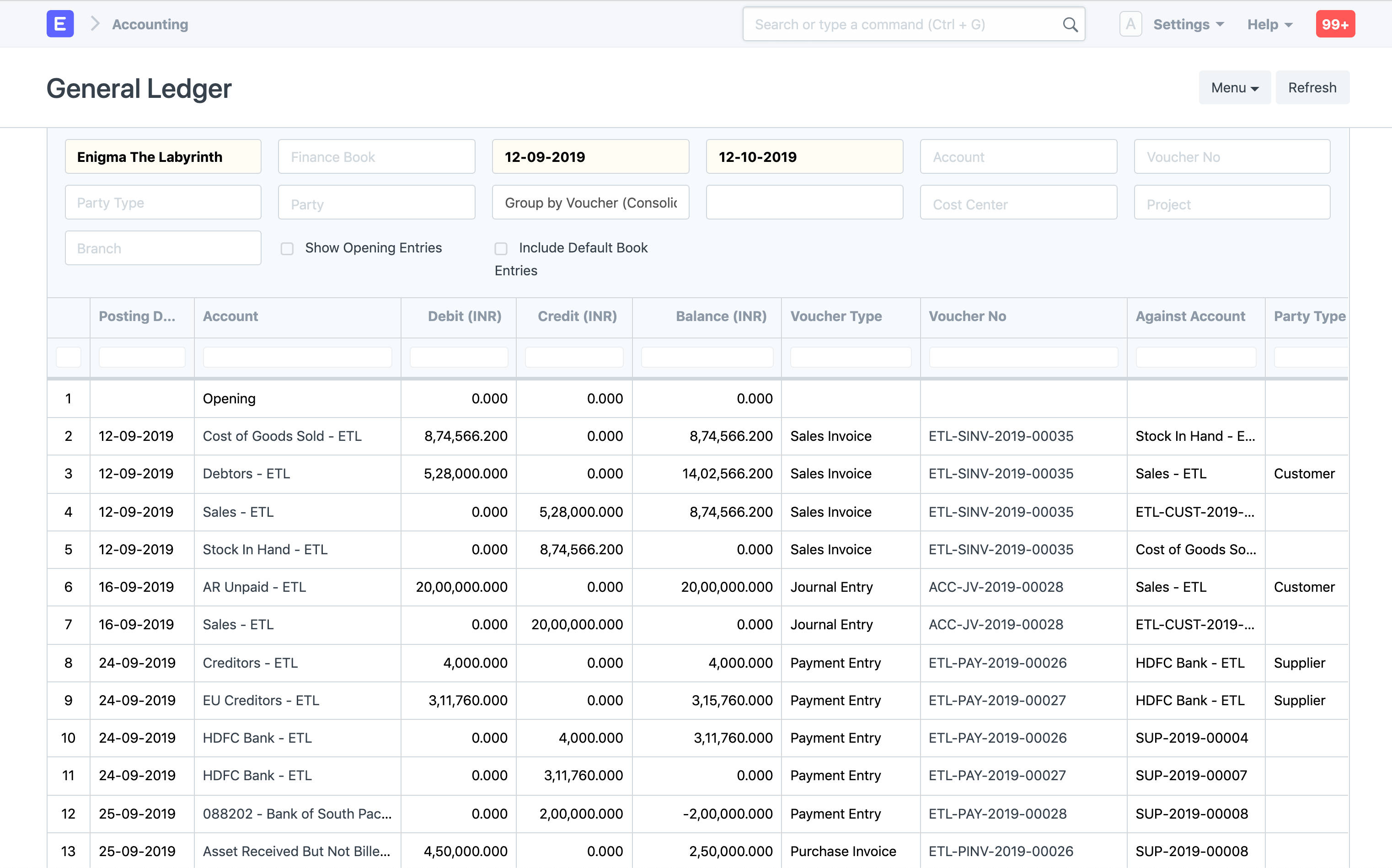 Journals and payments