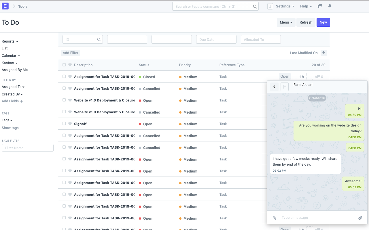 To-Do List & Real-Time Chat